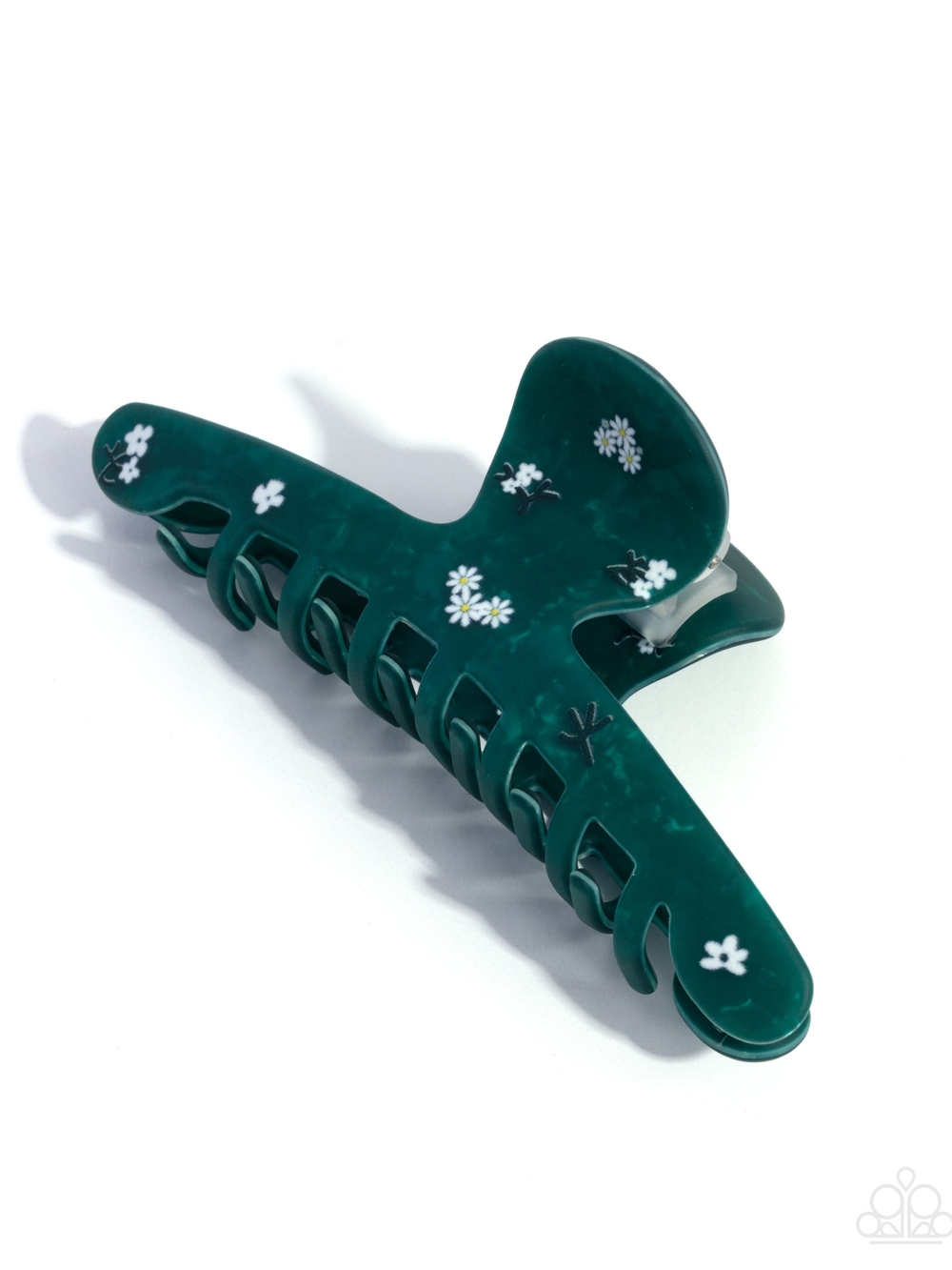 Blooming Breakout Green Floral Claw Hair Clip - Women's Accessories